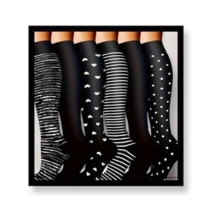 New in Package-6 Pairs Stylish Knee-High Compression Socks